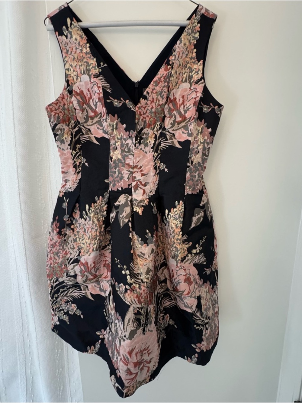 Vince Camuto Black and Pink Floral Print Dress - Picture 2 of 4